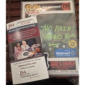 Miko Hughes Gage & Church Autographed Funko POP "No Fair" 729 Pet Sematary JSA